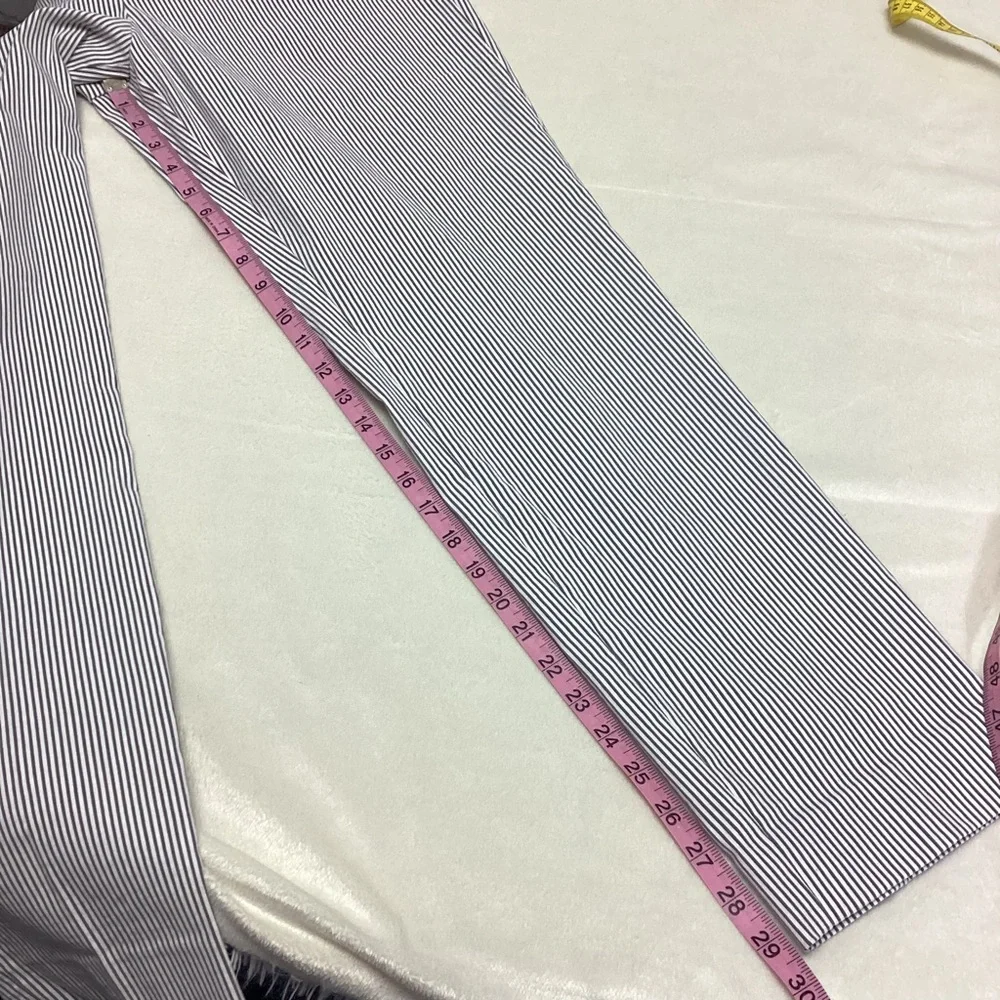 J. Crew Cameron‎ Pinstriped Pants Women’s Size 12 Tall Gray/White Lightweight
